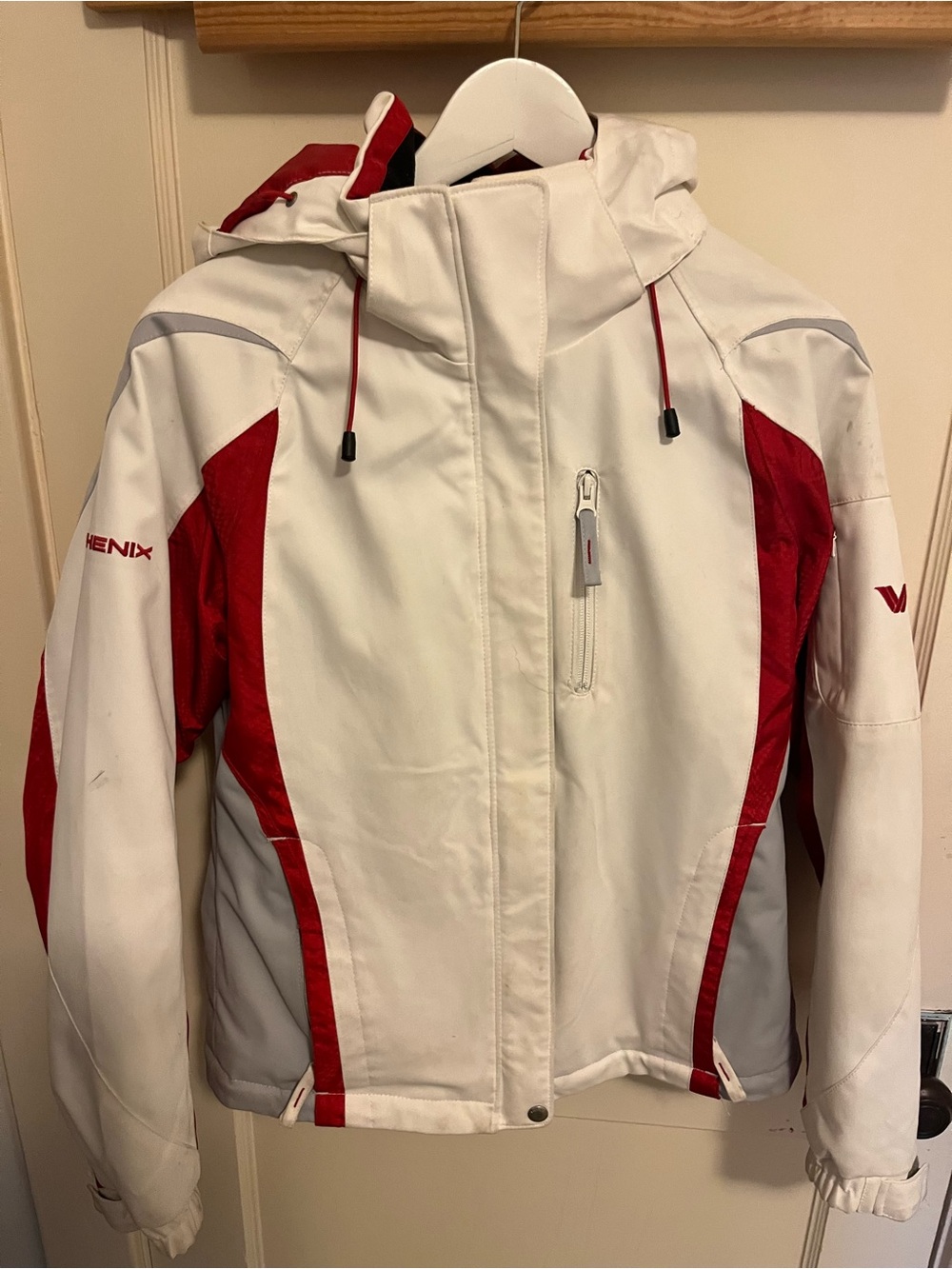 Phenix White and Red Women's Size 6-8 Insulated Ski Jacket